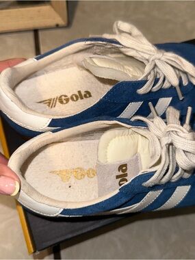 Gola Marine Blue Suede Sneakers with White Accents
